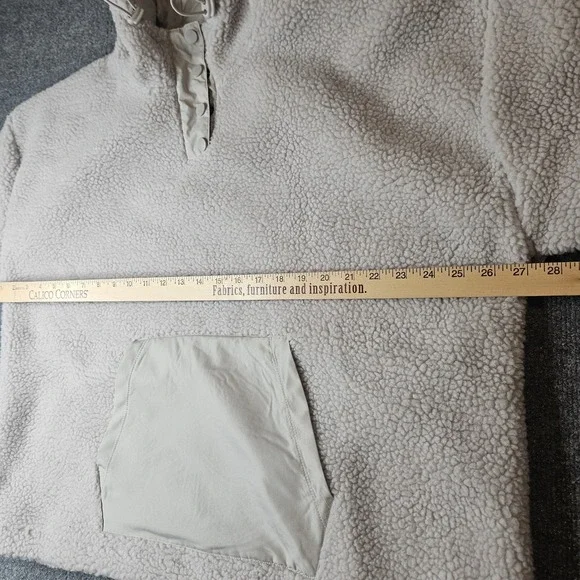 NWT Amazon Essentials Wimens Teddy Fleece Pullover Hoodie Sherpa Size XL Beige - Picture 5 of 6